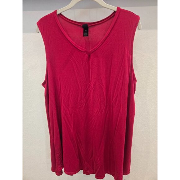 Agnes & Dora Womens Sleeveless Red V-Neck Tank Top XXL Soft Flowy Lightweight US - Picture 1 of 3